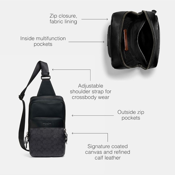 Coach Men’s Signature Gotham Pack - Picture 3 of 3